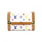 LOUIS VUITTON Monogram Multicolor Coin Purse, PVC, White
