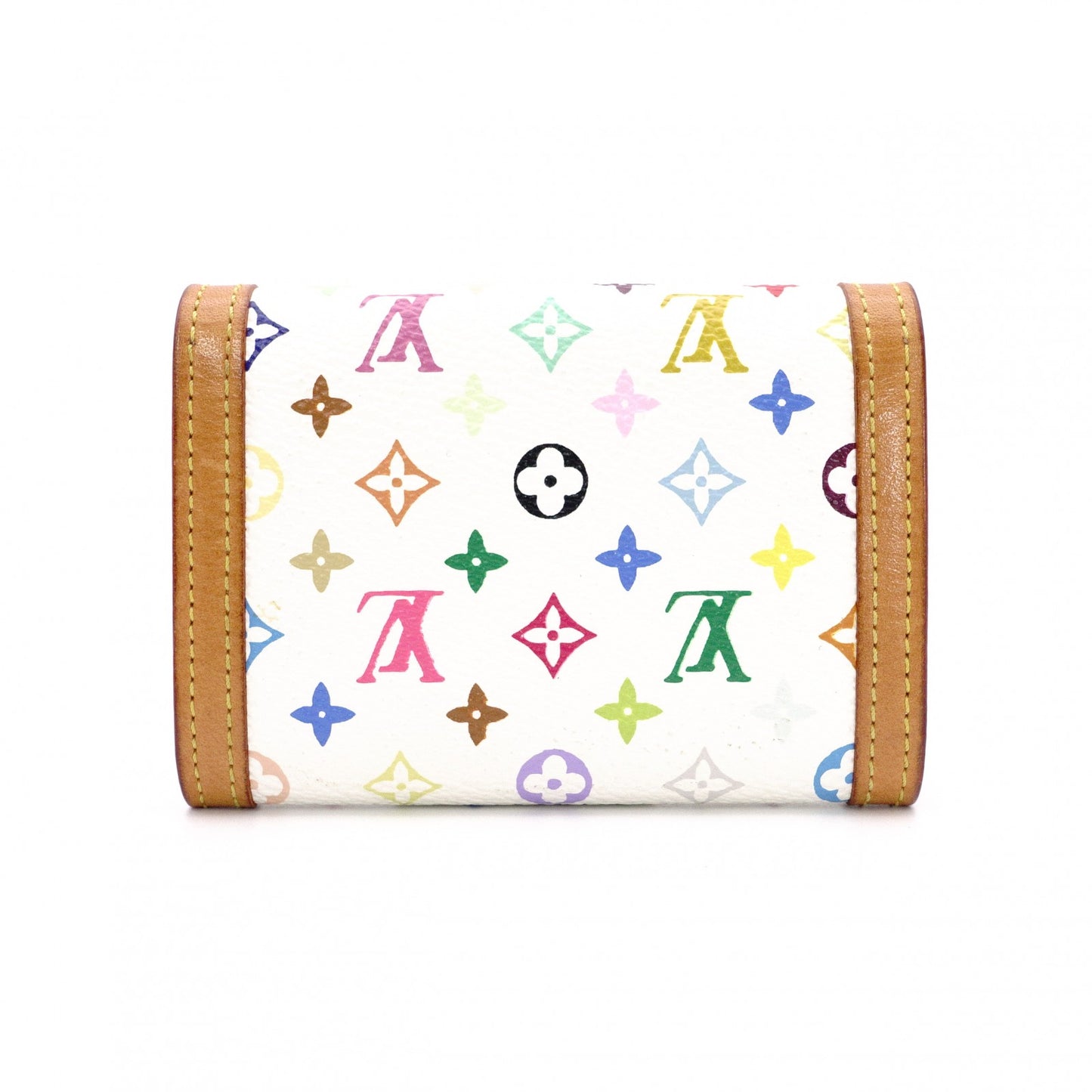 LOUIS VUITTON Monogram Multicolor Coin Purse, PVC, White