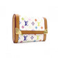 LOUIS VUITTON Monogram Multicolor Coin Purse, PVC, White