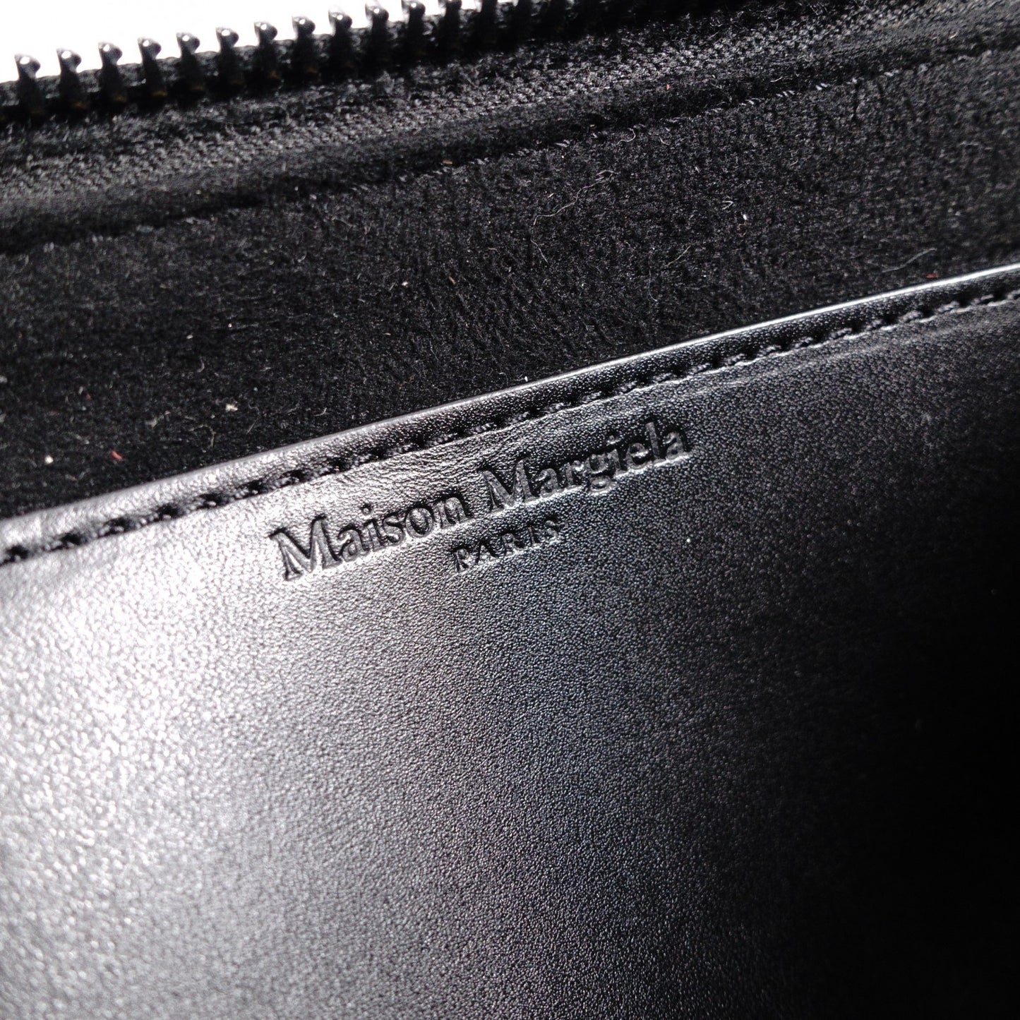 Maison Margiela 4-Stitch Long Wallet with Strap, Leather, Black, Men's