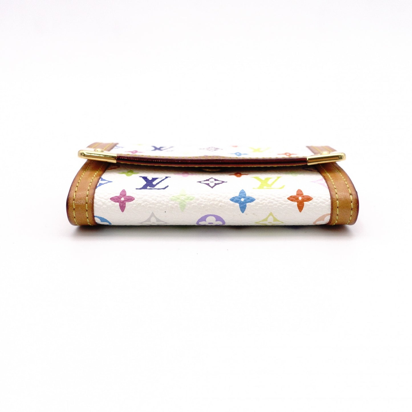 LOUIS VUITTON Monogram Multicolor Coin Purse, PVC, White