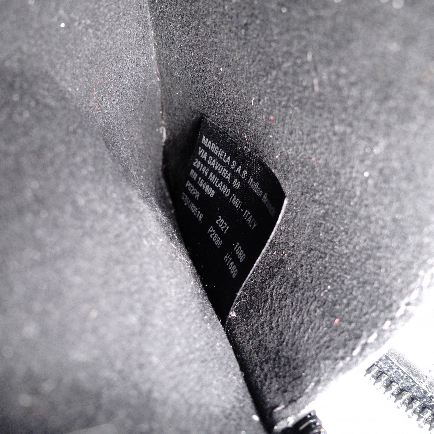Maison Margiela 4-Stitch Long Wallet with Strap, Leather, Black, Men's