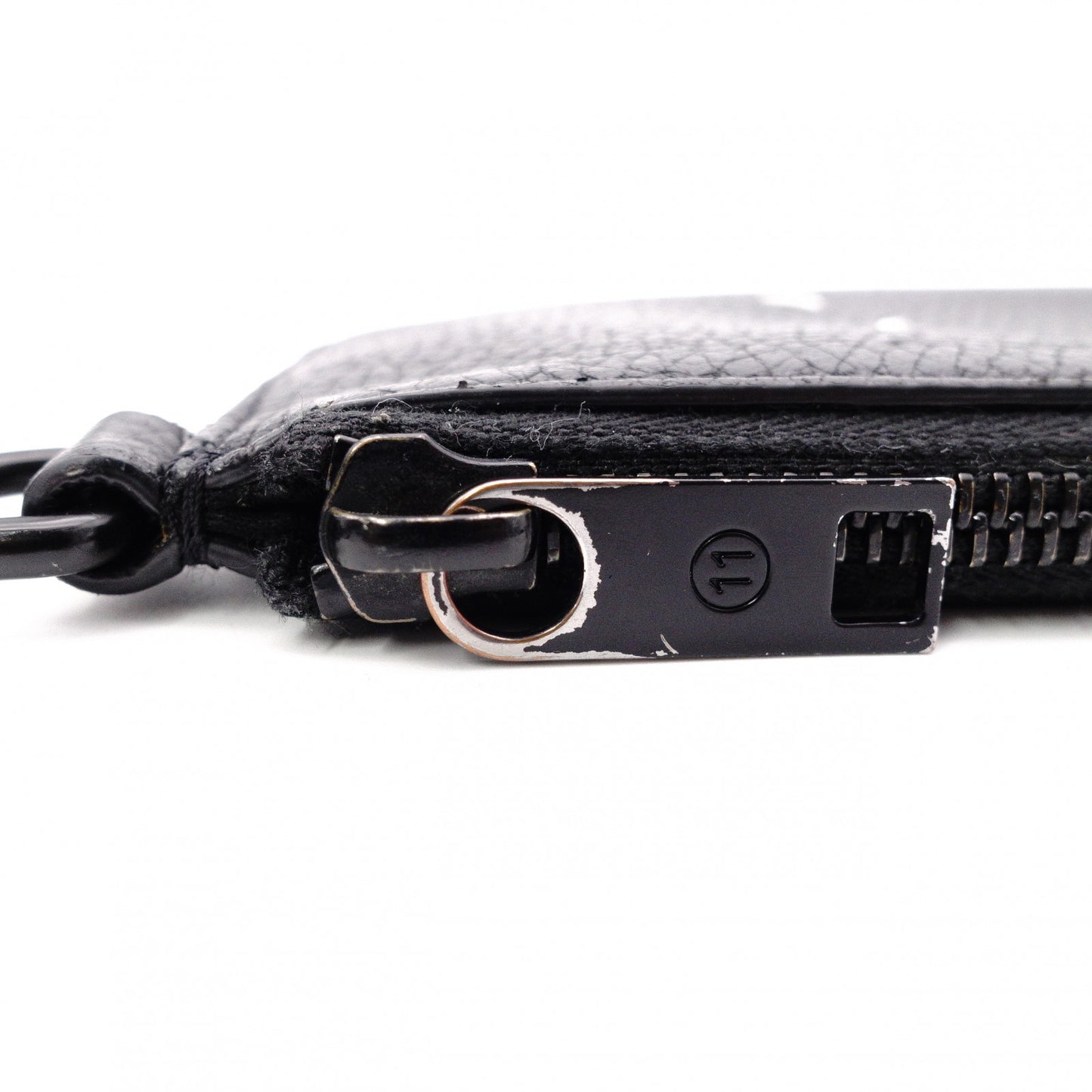 Maison Margiela 4-Stitch Long Wallet with Strap, Leather, Black, Men's