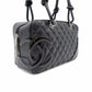 CHANEL Cambon Shoulder Bag Leather Black CC Logo