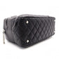 CHANEL Cambon Shoulder Bag Leather Black CC Logo