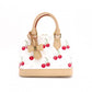 LOUIS VUITTON Alma BB Monogram Cherry Handbag, PVC and Leather, White, 2-Way