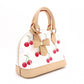 LOUIS VUITTON Alma BB Monogram Cherry Handbag, PVC and Leather, White, 2-Way