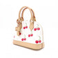 LOUIS VUITTON Alma BB Monogram Cherry Handbag, PVC and Leather, White, 2-Way