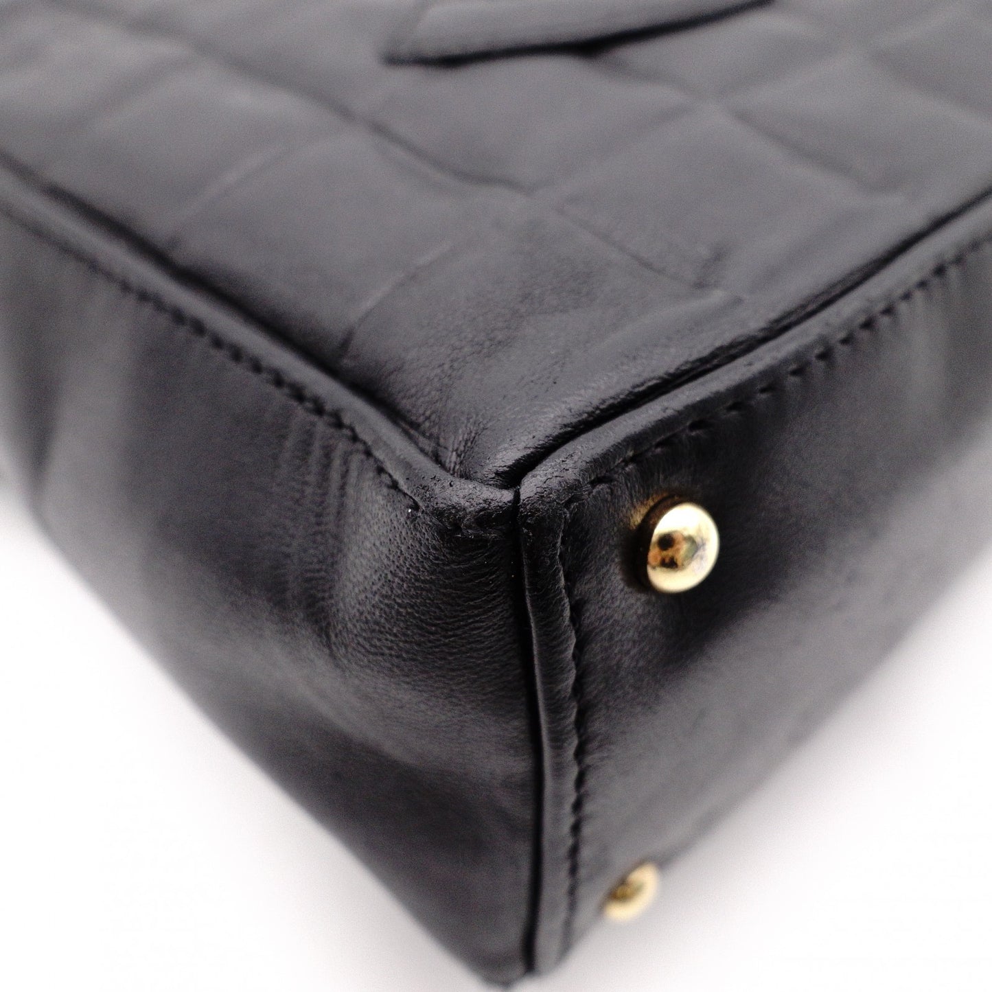CHANEL Choco Bar Shoulder Bag, Lambskin, Black, Gold Hardware, Women's