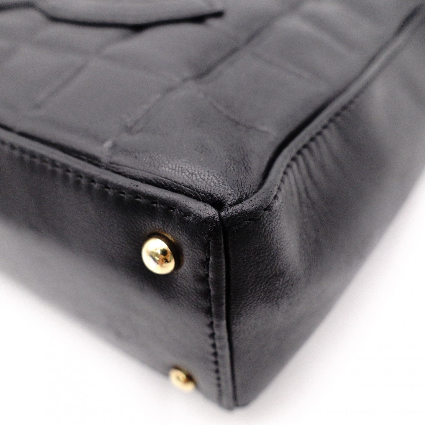CHANEL Choco Bar Shoulder Bag, Lambskin, Black, Gold Hardware, Women's