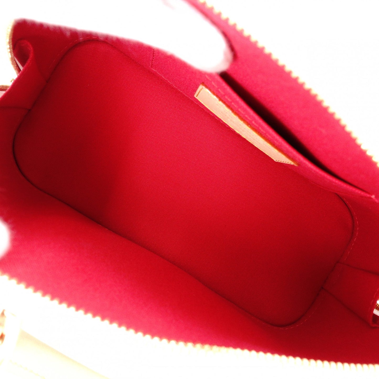 LOUIS VUITTON Alma BB Monogram Cherry Handbag, PVC and Leather, White, 2-Way