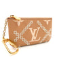 LOUIS VUITTON Monogram Implant Pochette Clé Beige Leather M81165 Coin Case 7-10-570