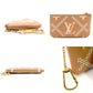 LOUIS VUITTON Monogram Implant Pochette Clé Beige Leather M81165 Coin Case 7-10-570