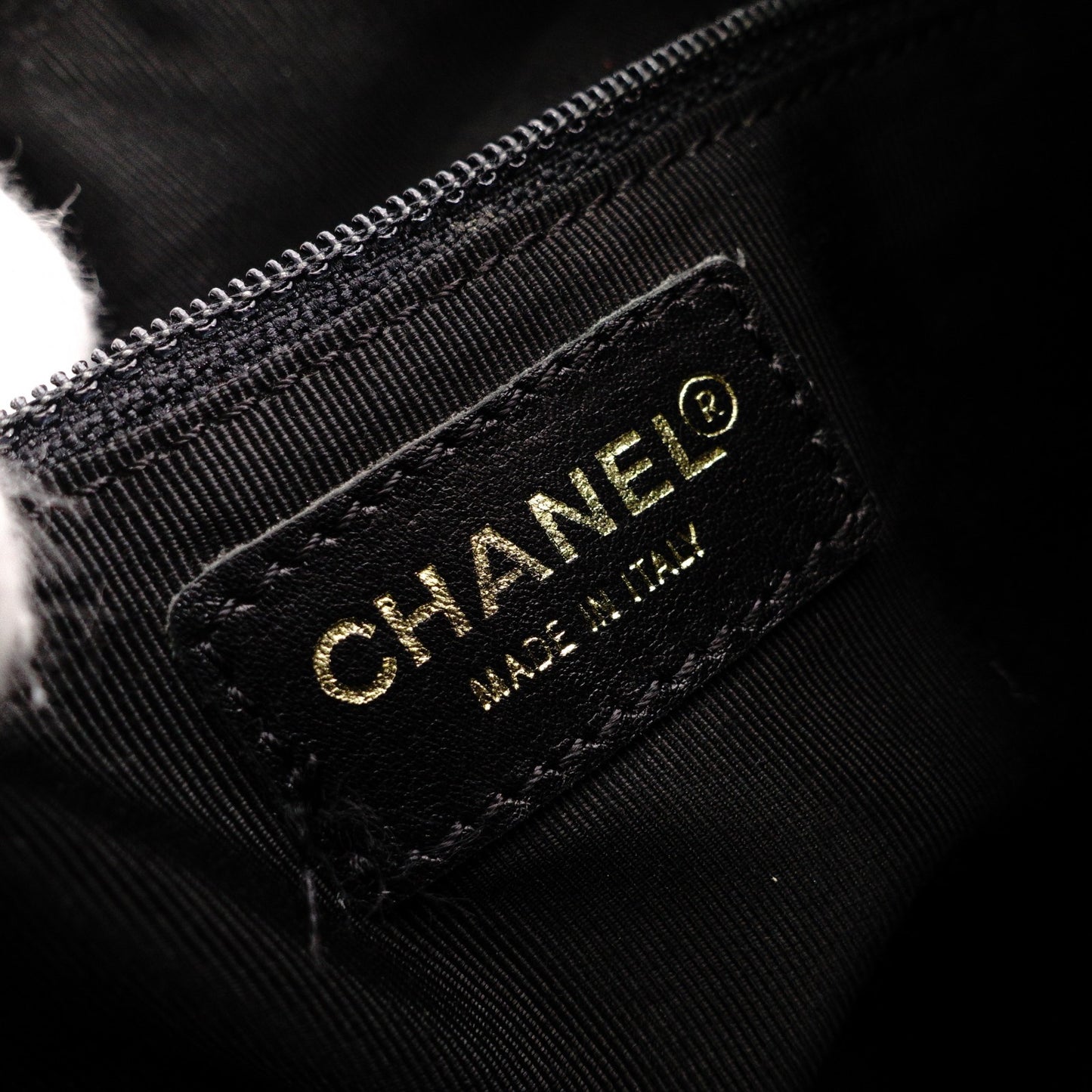 CHANEL Choco Bar Shoulder Bag, Lambskin, Black, Gold Hardware, Women's