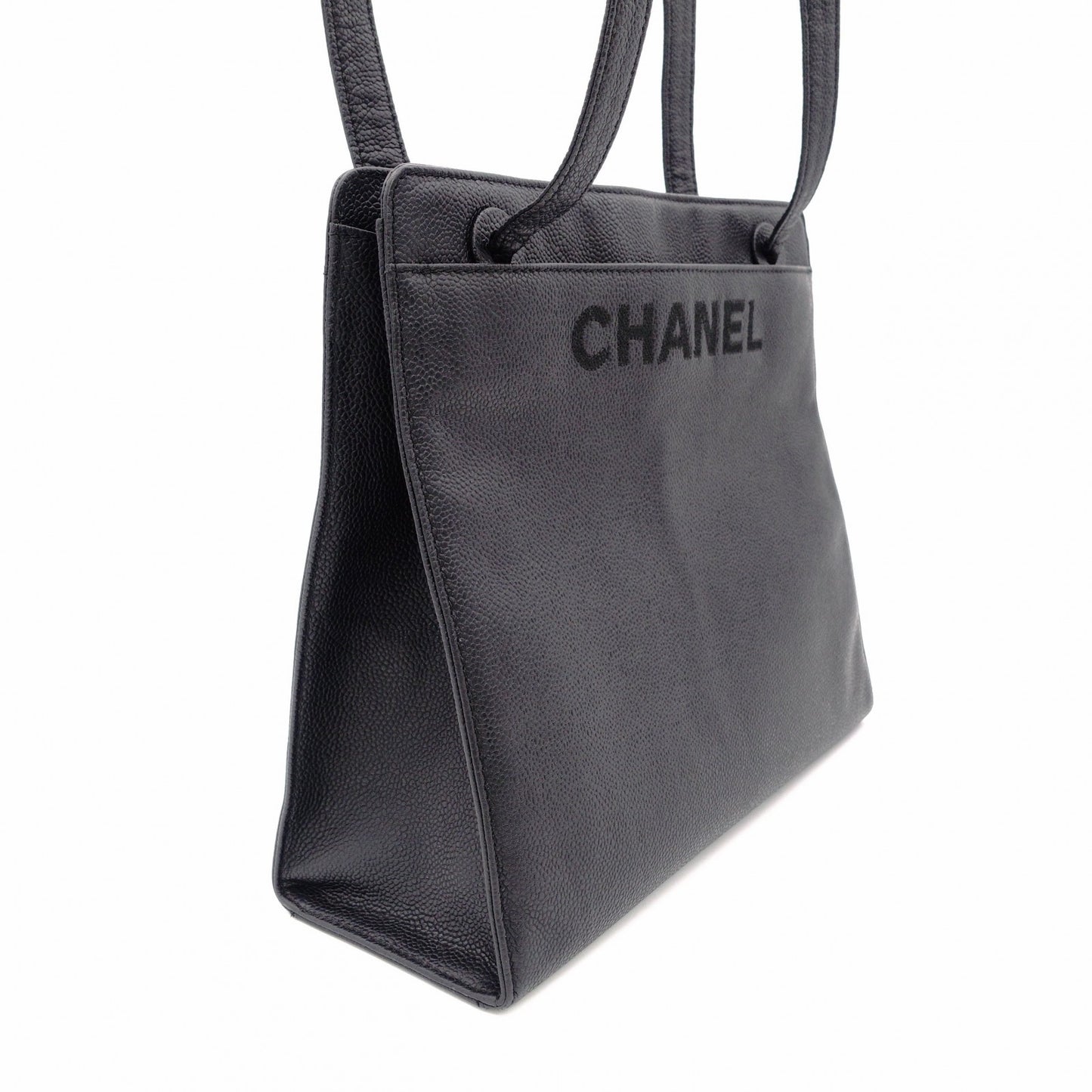 CHANEL Matte Caviar Skin Black Tote Bag