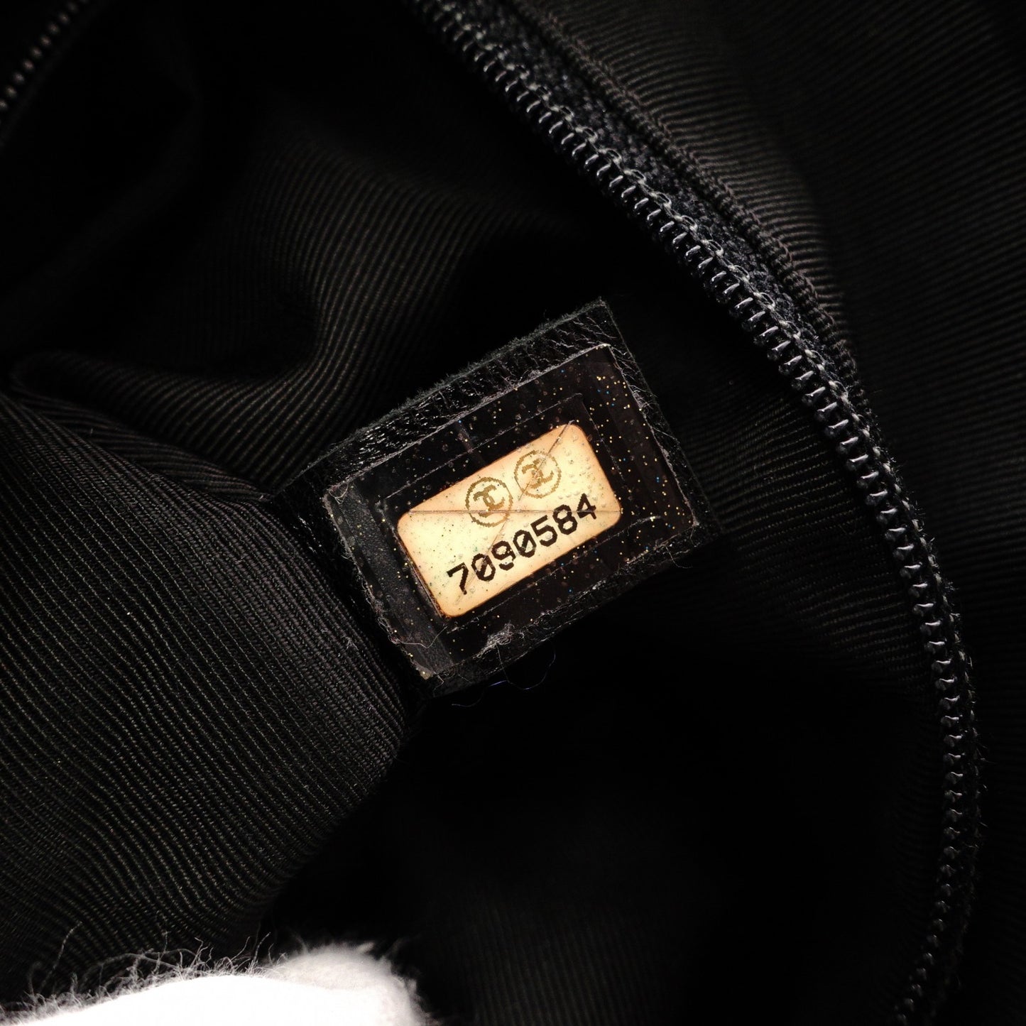 CHANEL Choco Bar Shoulder Bag, Lambskin, Black, Gold Hardware, Women's