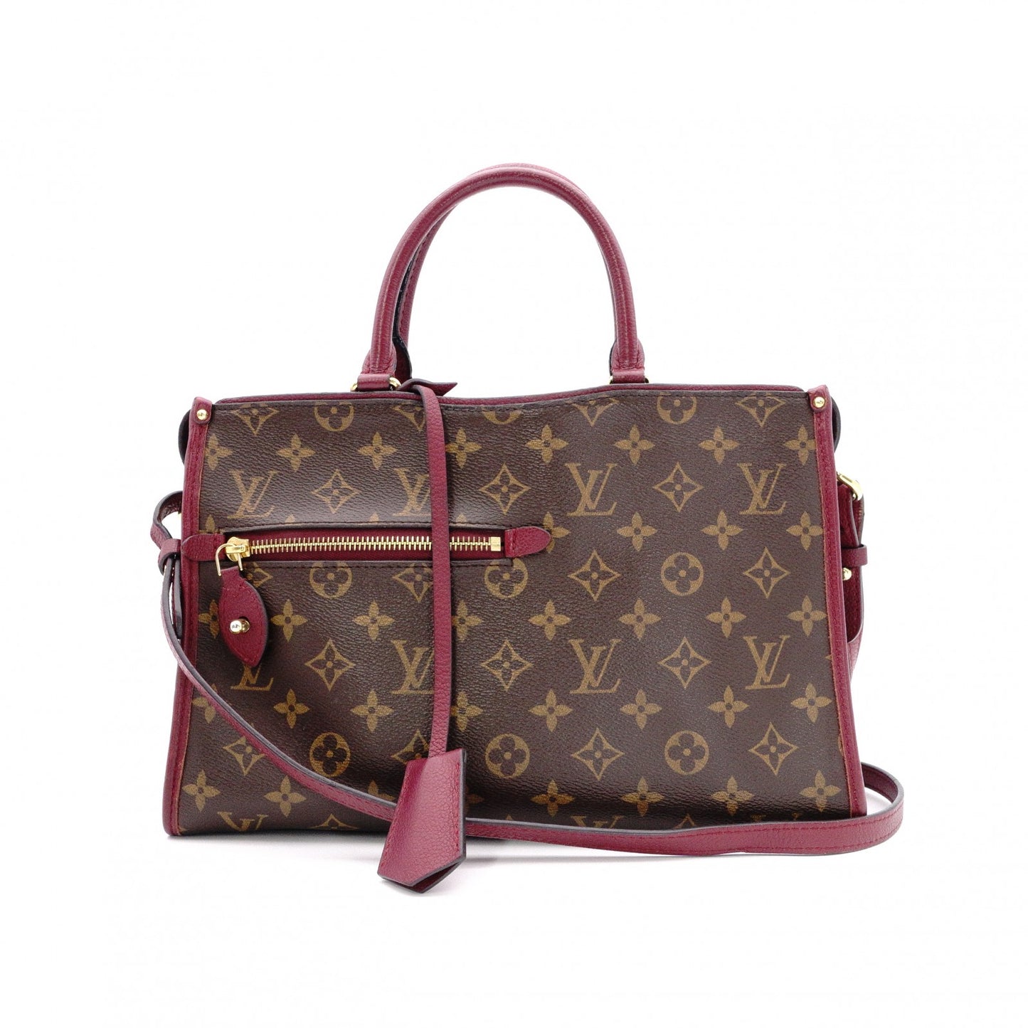 LOUIS VUITTON Popincourt PM Monogram Canvas Handbag, PVC Leather, Brown, 2-Way