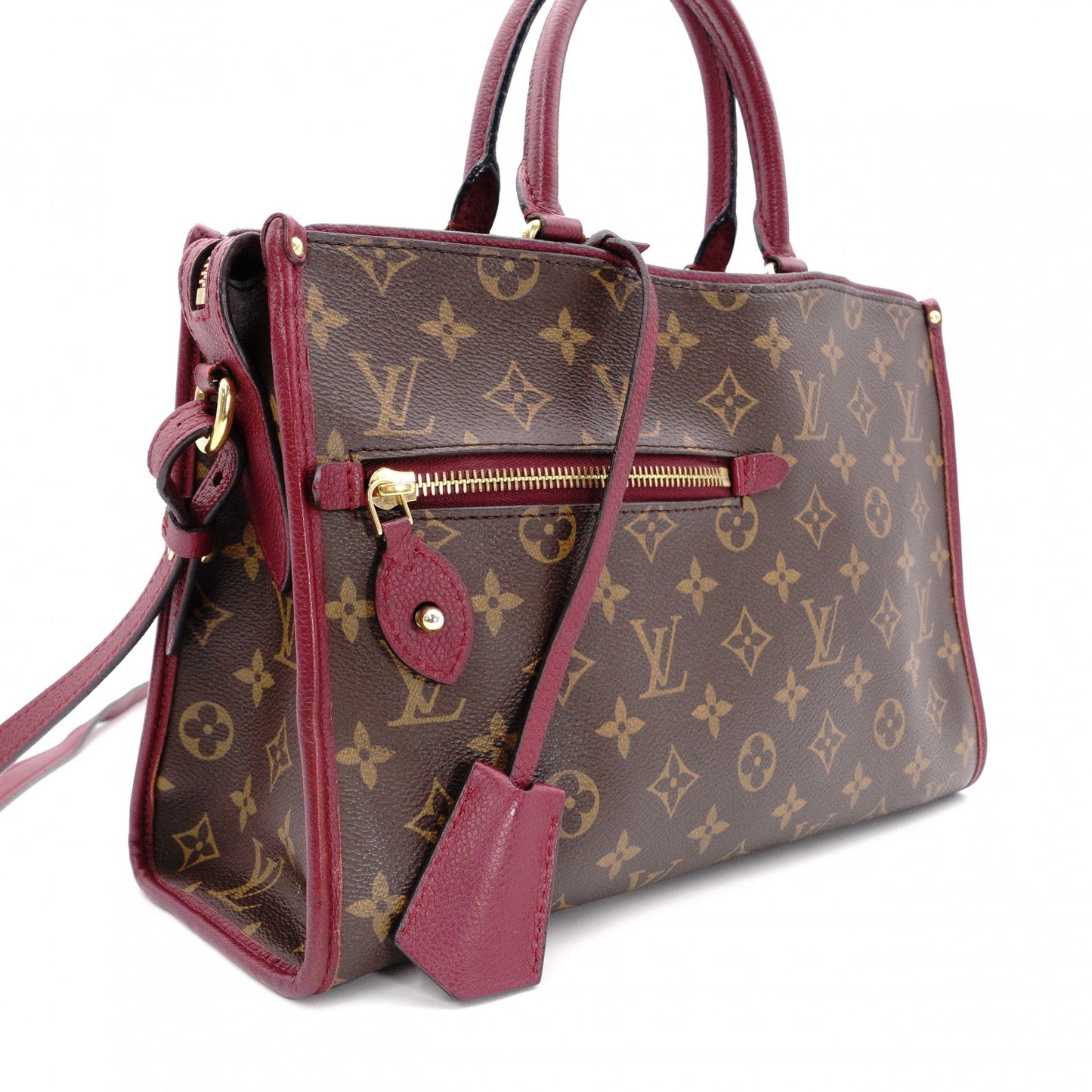 LOUIS VUITTON Popincourt PM Monogram Canvas Handbag, PVC Leather, Brown, 2-Way