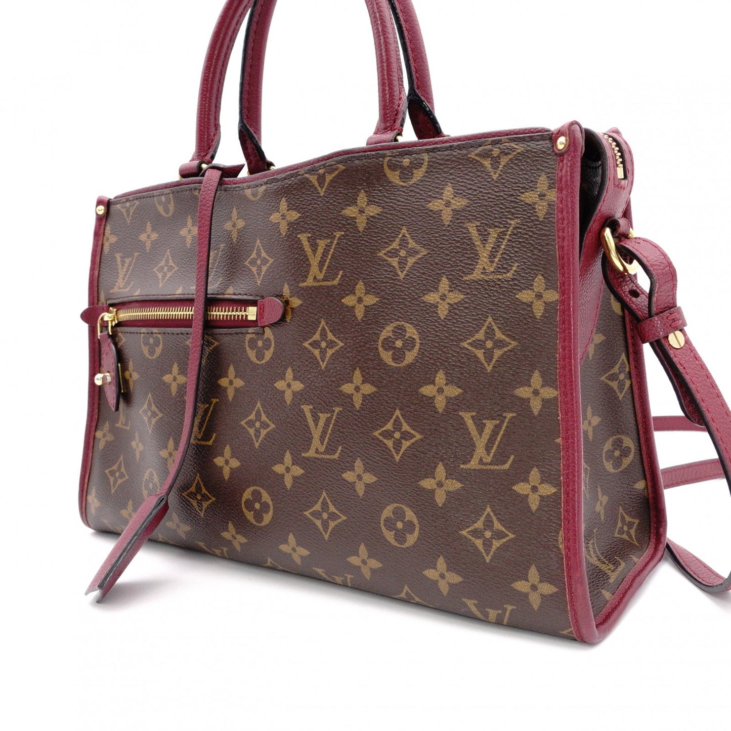 LOUIS VUITTON Popincourt PM Monogram Canvas Handbag, PVC Leather, Brown, 2-Way