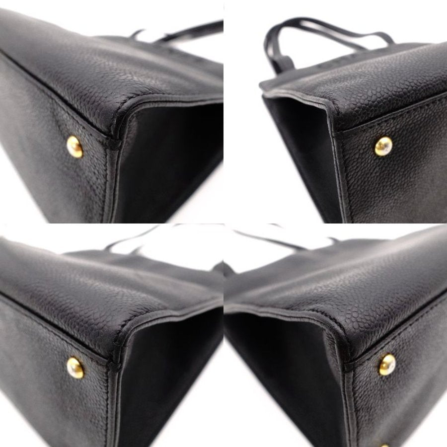 CHANEL Matte Caviar Skin Black Tote Bag