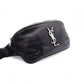 SAINT LAURENT Cassandra Leather Body Bag in Black with Silver Hardware