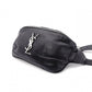 SAINT LAURENT Cassandra Leather Body Bag in Black with Silver Hardware