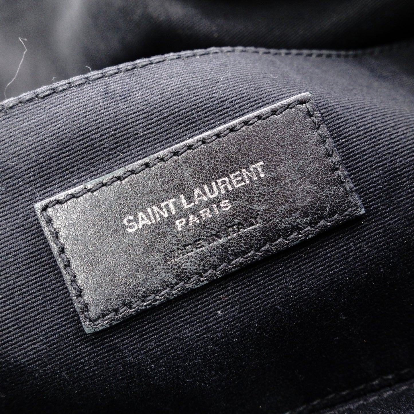 SAINT LAURENT Cassandra Leather Body Bag in Black with Silver Hardware