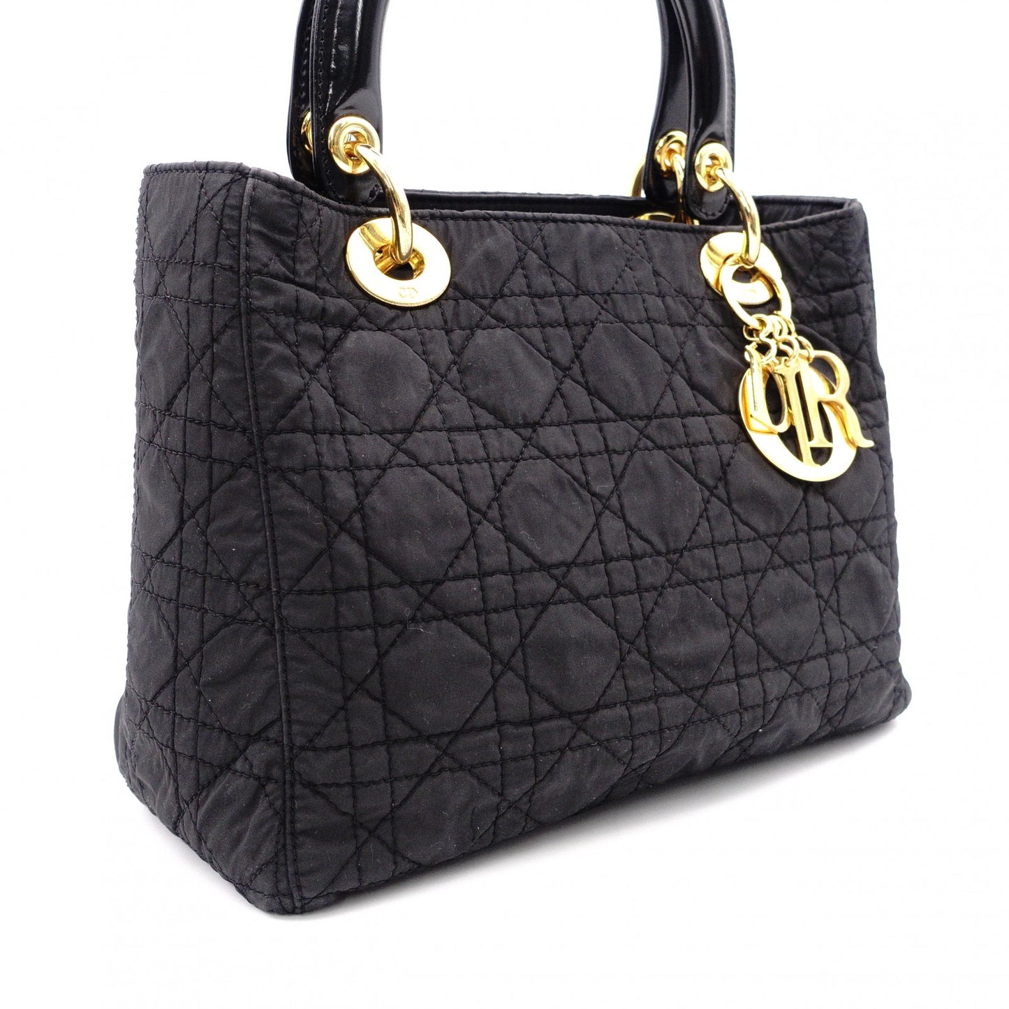 Christian Dior Lady Dior Handbag, Nylon, Black, 2-Way