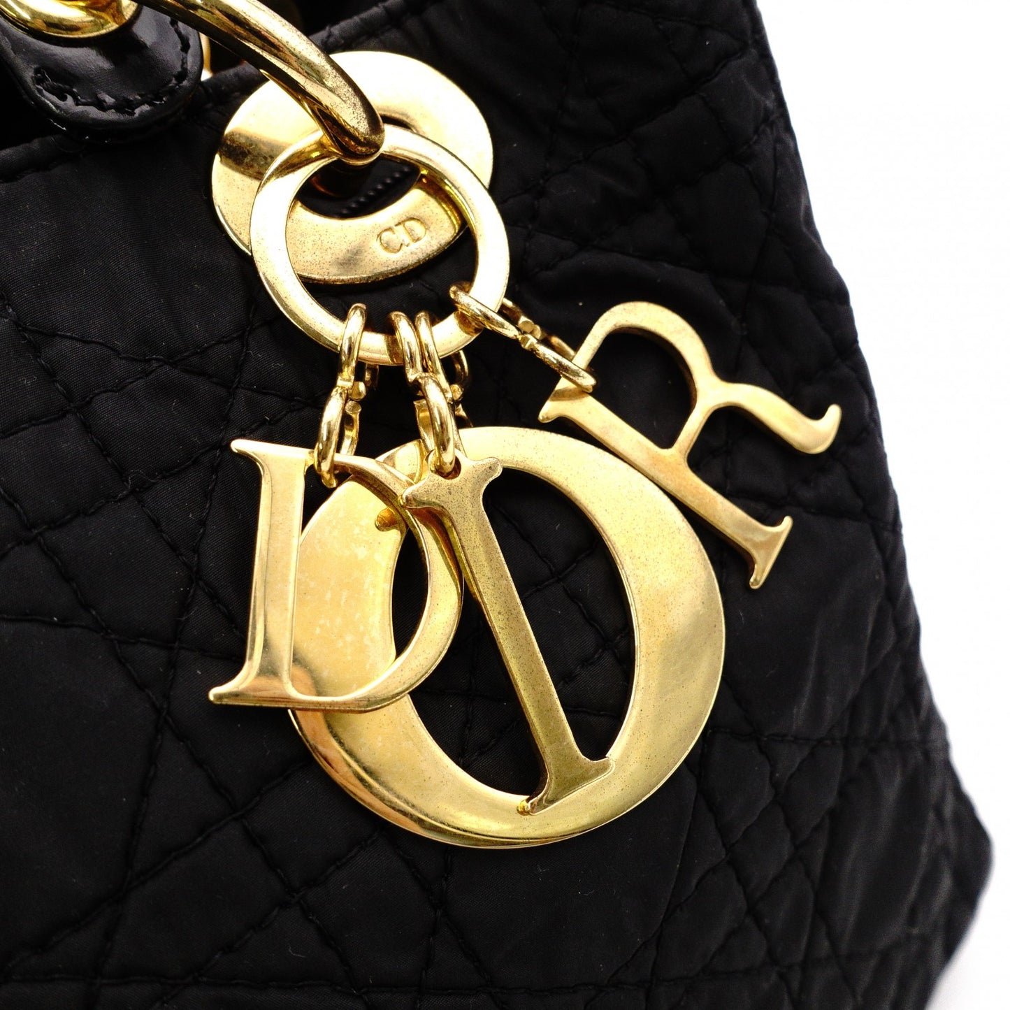 Christian Dior Lady Dior Handbag, Nylon, Black, 2-Way