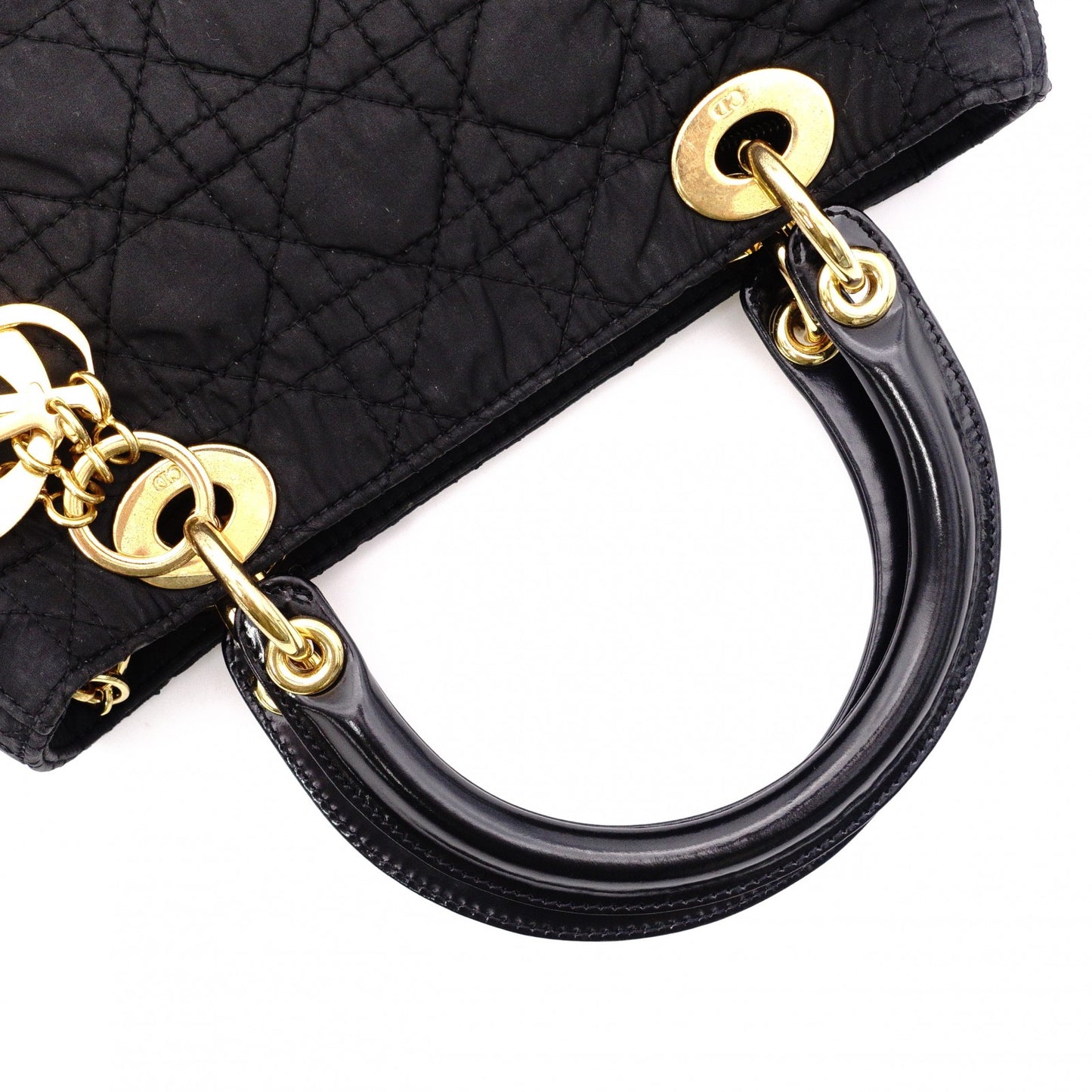 Christian Dior Lady Dior Handbag, Nylon, Black, 2-Way