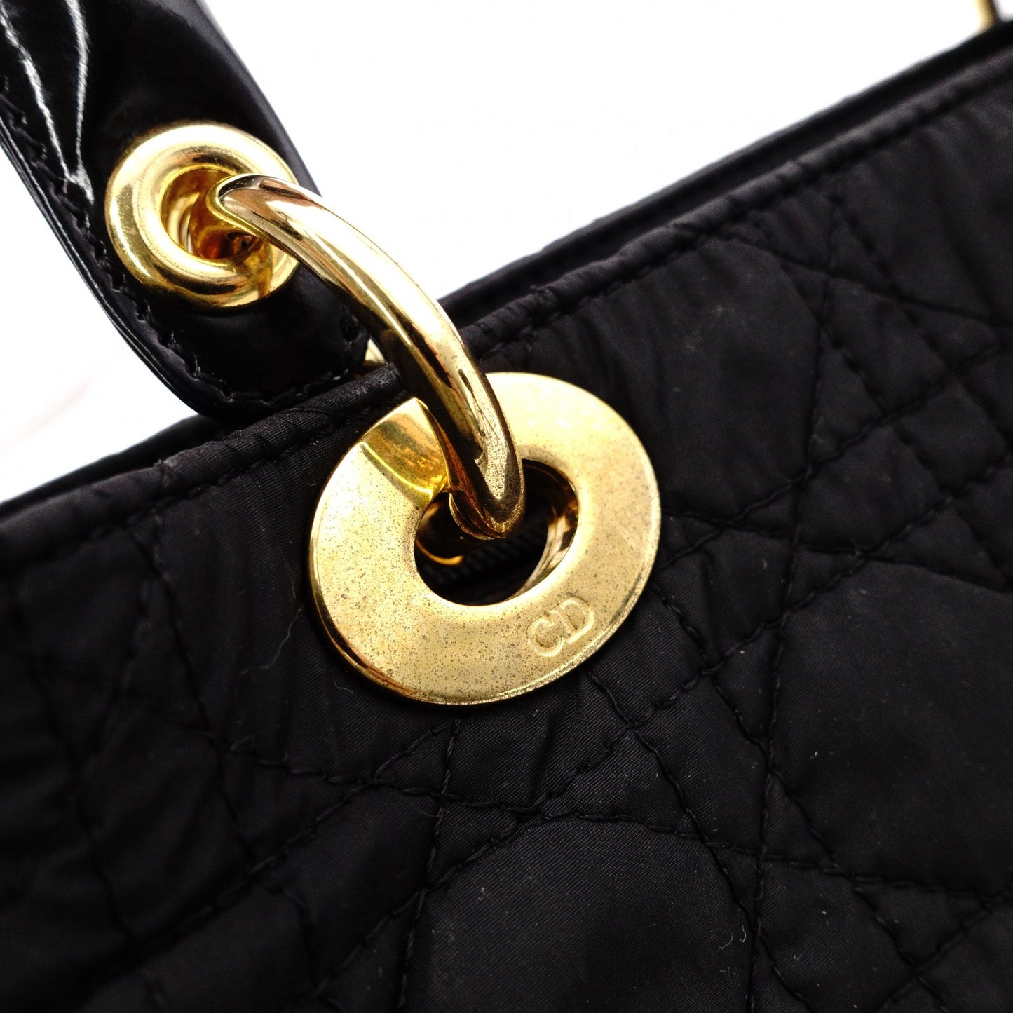 Christian Dior Lady Dior Handbag, Nylon, Black, 2-Way