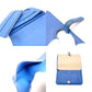 HERMES Dogon Long Wallet Leather Blue Wallet C-Stamped