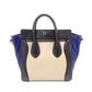 CELINE Luggage Nano Handbag, Leather, Beige, Navy, Black, 2-Way