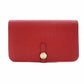 HERMES Dogon Long Wallet Leather Red Wallet □L Stamped