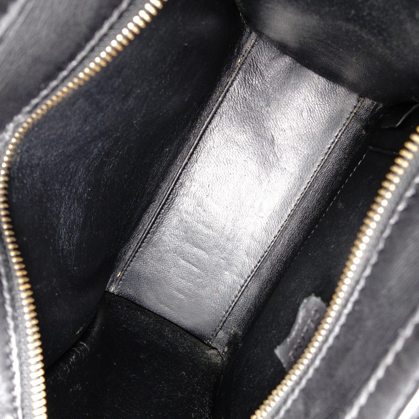CELINE Luggage Nano Handbag, Leather, Beige, Navy, Black, 2-Way