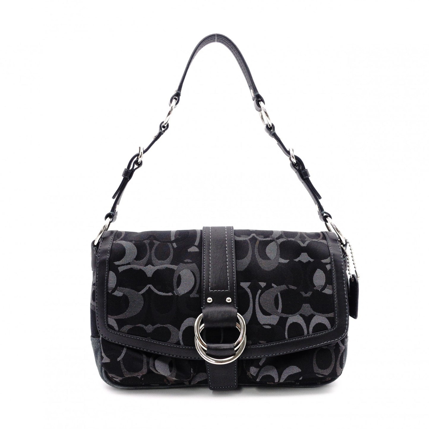 COACH Soho Signature Shoulder Bag black/gray canvas/leather Women