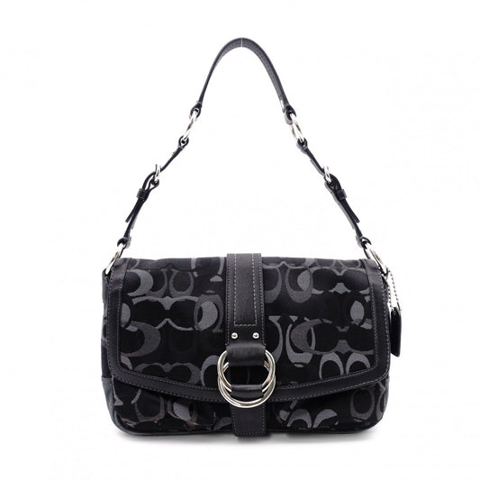 COACH Soho Signature Shoulder Bag black/gray canvas/leather Women