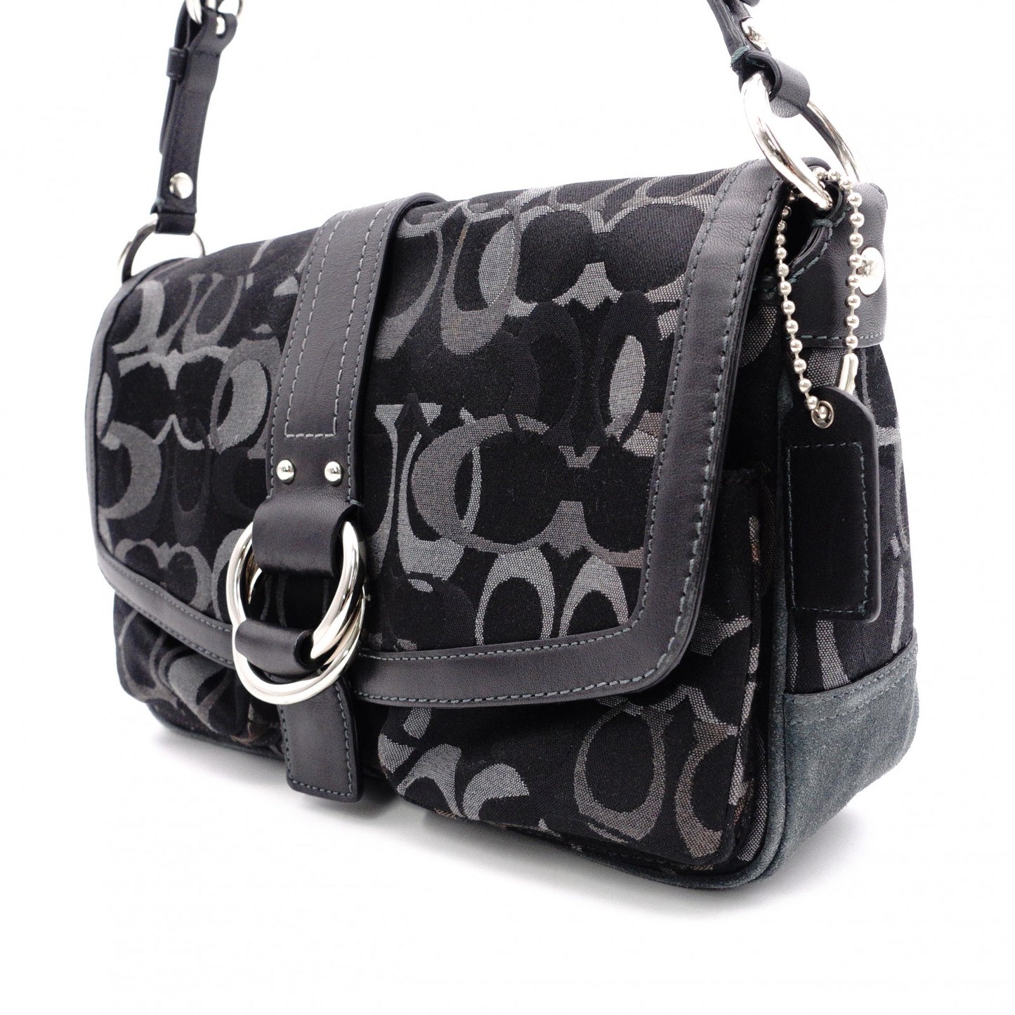 COACH Soho Signature Shoulder Bag black/gray canvas/leather Women