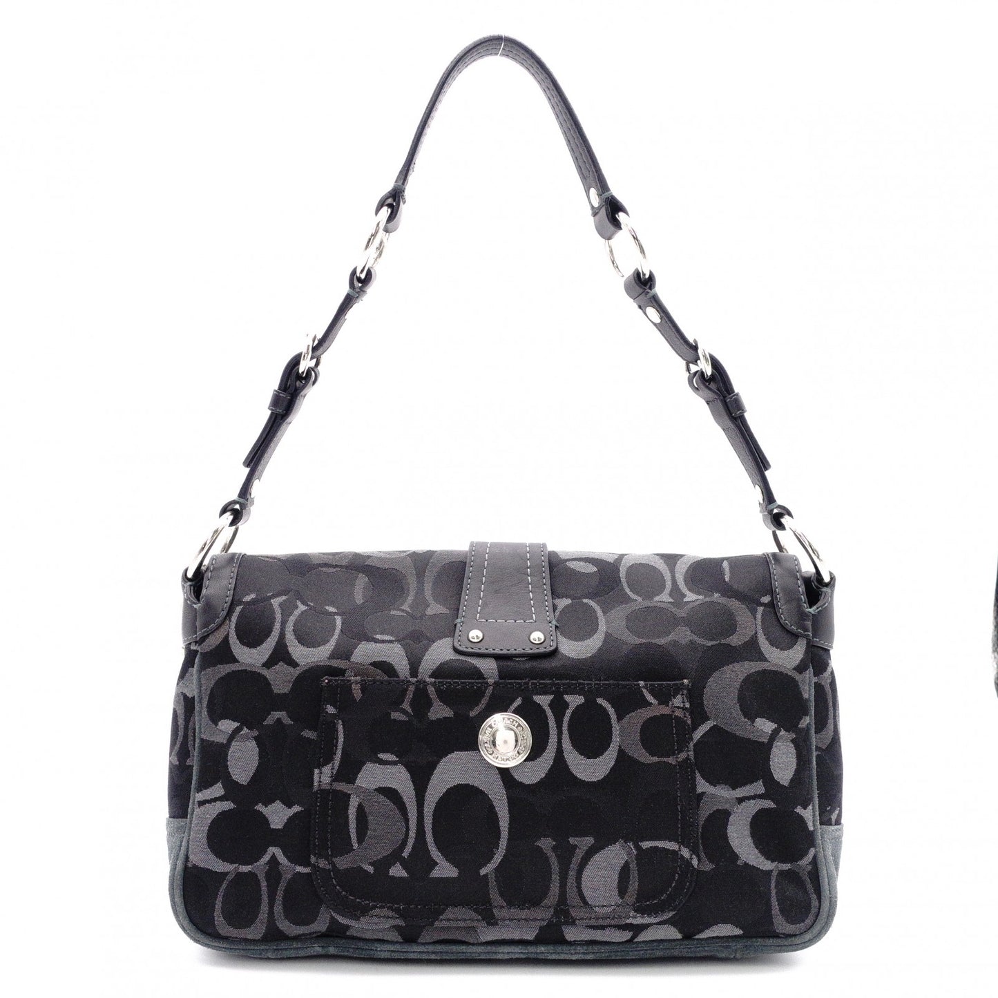 COACH Soho Signature Shoulder Bag black/gray canvas/leather Women