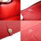 HERMES Dogon Long Wallet Leather Red Wallet □L Stamped