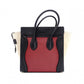 CELINE Luggage Micro Handbag, Leather, Beige and Red Tote Bag