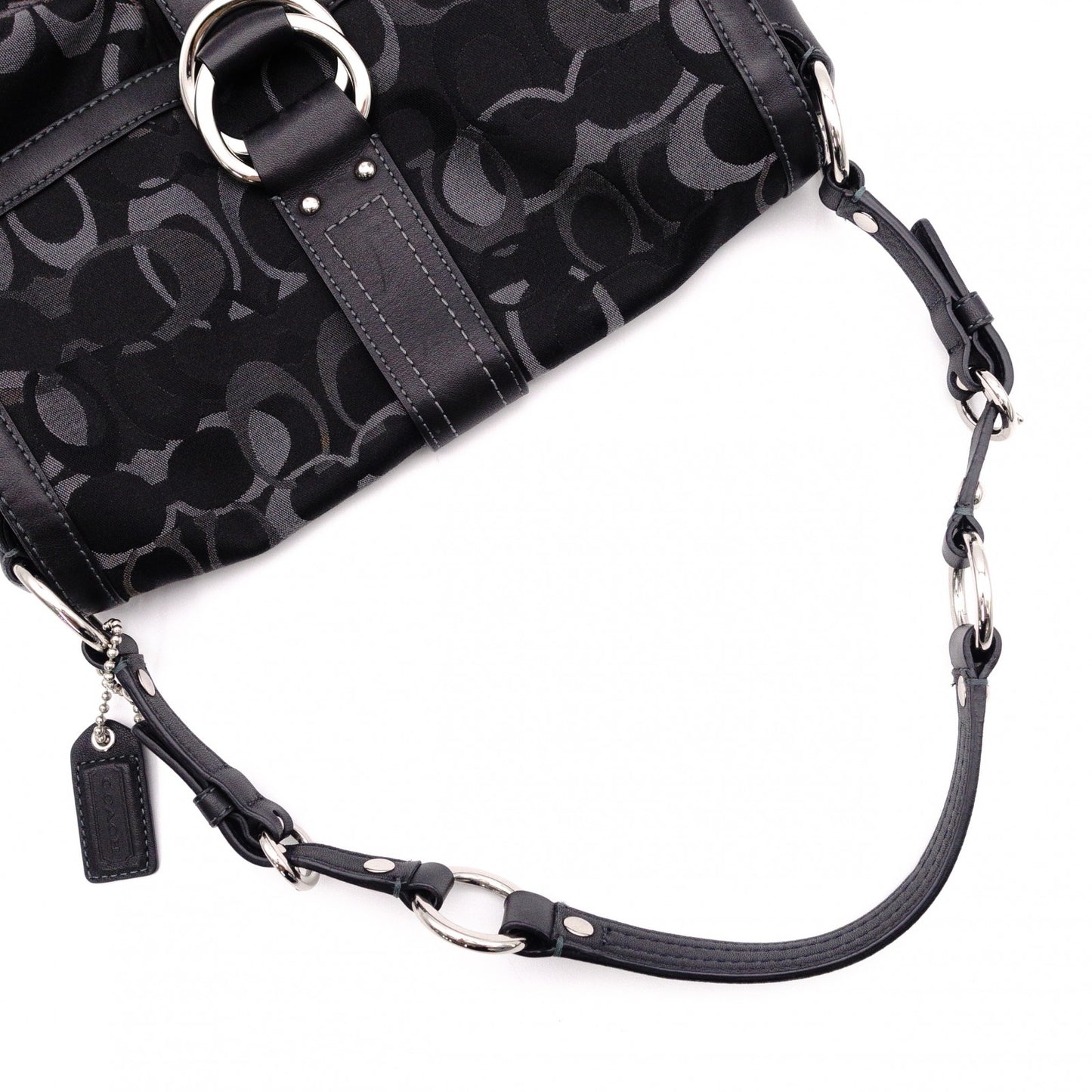 COACH Soho Signature Shoulder Bag black/gray canvas/leather Women