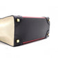CELINE Luggage Micro Handbag, Leather, Beige and Red Tote Bag