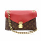 Louis Vuitton Parthé Monogram Canvas Shoulder Bag Brown × Red