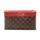 Louis Vuitton Parthé Monogram Canvas Shoulder Bag Brown × Red