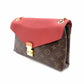 Louis Vuitton Parthé Monogram Canvas Shoulder Bag Brown × Red
