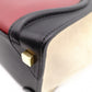 CELINE Luggage Micro Handbag, Leather, Beige and Red Tote Bag