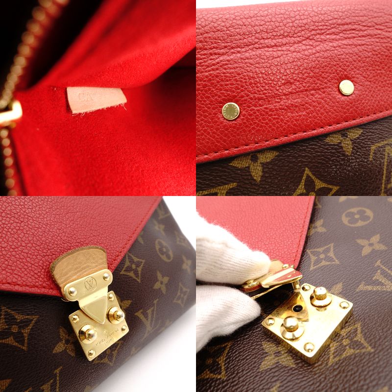 Louis Vuitton Parthé Monogram Canvas Shoulder Bag Brown × Red