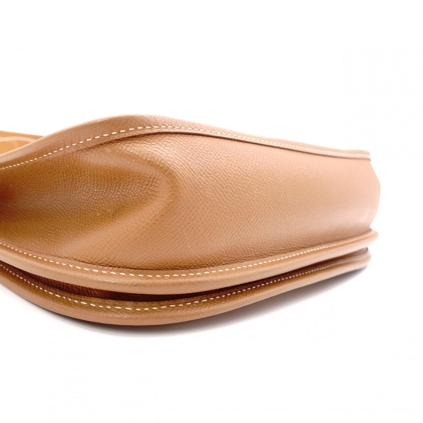 HERMES Evelyn PM Shoulder Bag, Leather, Brown, Gold, Crossbody, □K Stamped