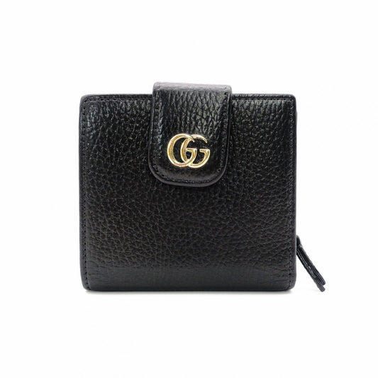 GUCCI Marmont Bifold Wallet Leather Wallet Black
